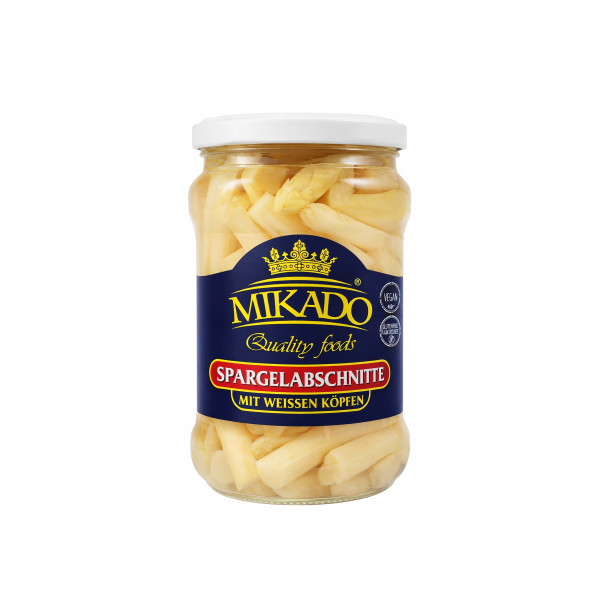 Spargelabschnitte, mit Köpfen