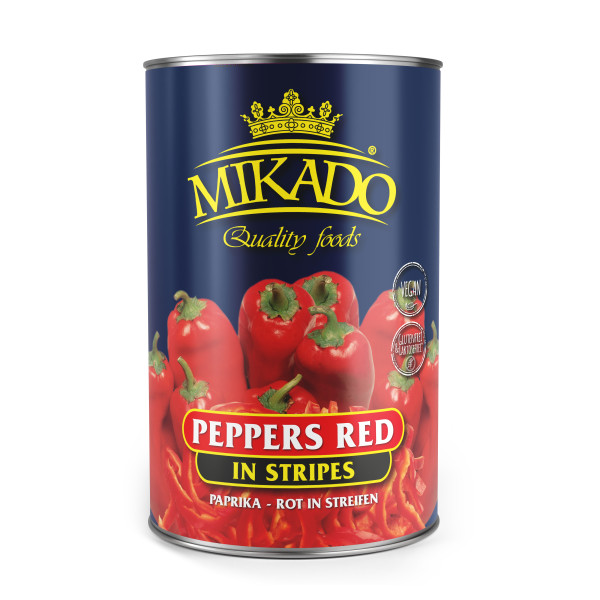 Paprika-Streifen, rot, süß-sauer