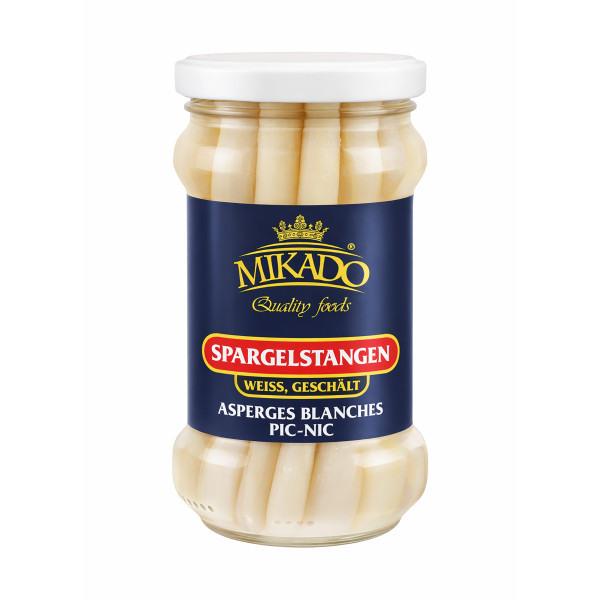 Asparagus spears, white, peeled, white tips