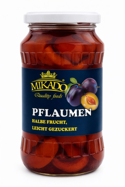 Plums, 1/2 Frucht, in light syrup