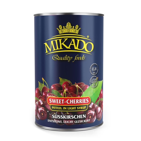 Cherries – Sweet cherries, red, pitted, in light syrup