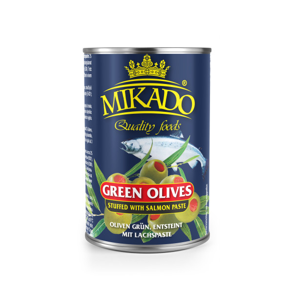 Oliven grün, mit Lachs