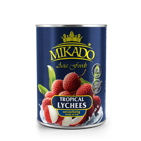Lychees, whole fruit, pitted,peeled, in light syrup