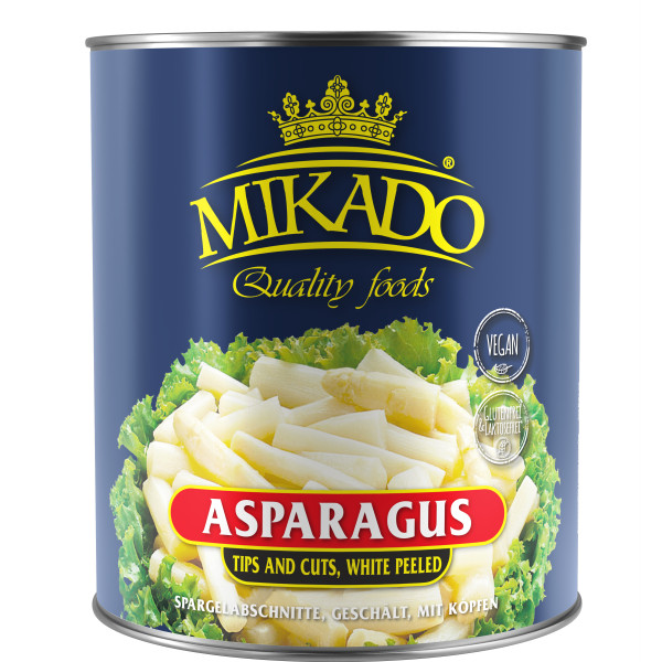 Spargelabschnitte, mit Köpfe
